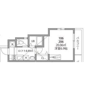ルーブル国分寺(1K/1階)の間取り写真