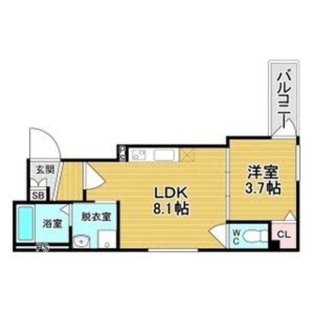 グランツ喜連(1LDK/1階)の間取り写真