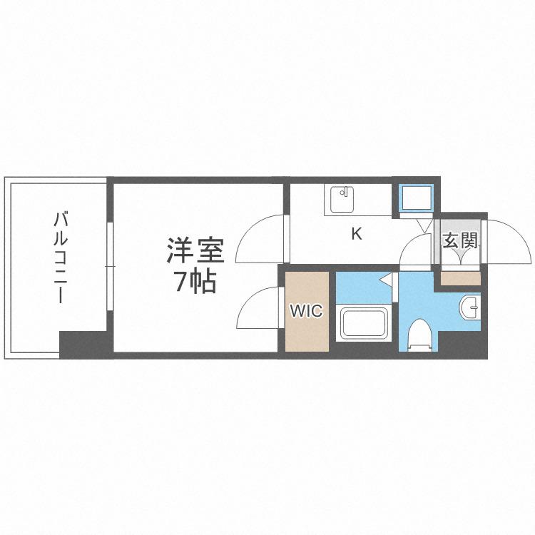 TS SQUARE大阪城(1K/10階)の間取り写真