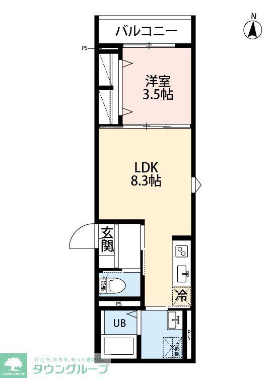 EN 前原(1LDK/2階)の間取り写真