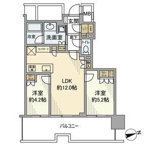 ザ・ファインタワー名古屋今池(2LDK/14階)の間取り写真