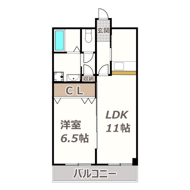 プレアール長居公園II(1LDK/3階)の間取り写真