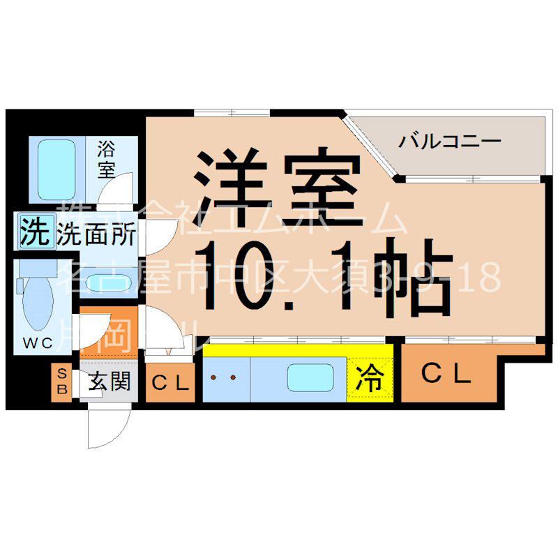 SPACE CUBE HONJIN(1K/4階)の間取り写真