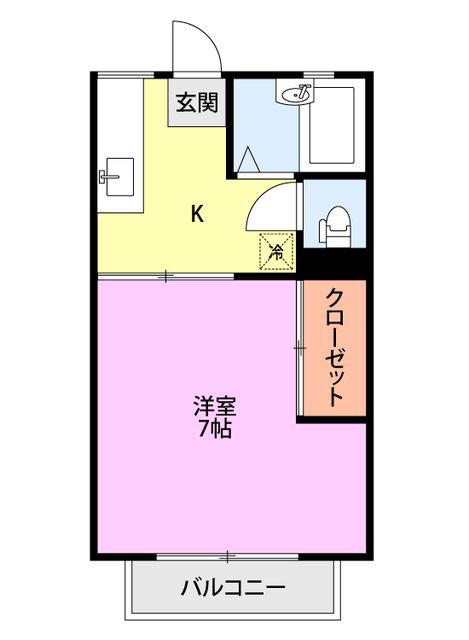 イルマン(1K/2階)の間取り写真