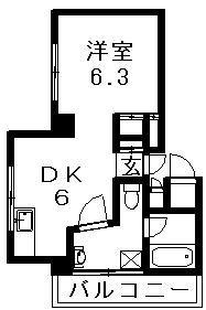 AVIEW(1DK/2階)の間取り写真
