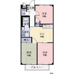 SURPLUS阿漕B(3DK/1階)の間取り写真