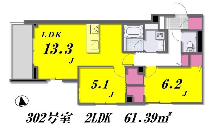 SHAMAISON グランデ板橋(2LDK/3階)の間取り写真