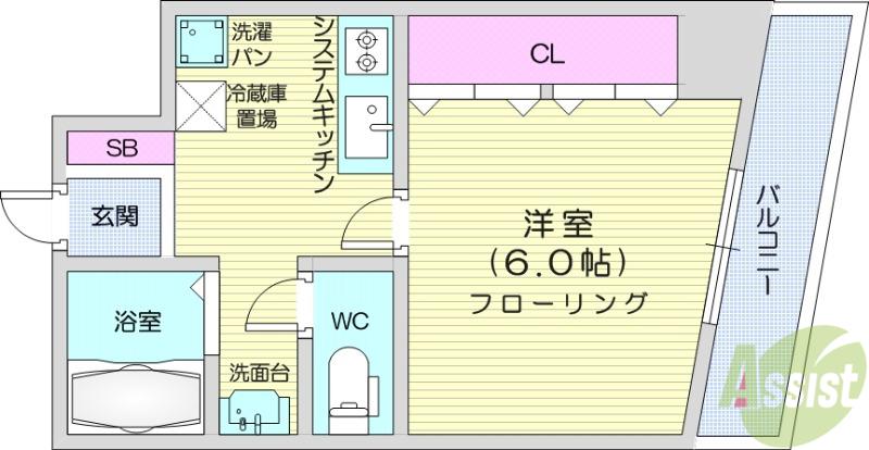 TC支倉(1K/5階)の間取り写真