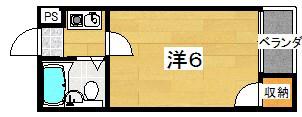 リードマンション(1K/2階)の間取り写真