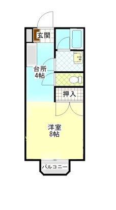 神田プチパール88B棟(1K/2階)の間取り写真