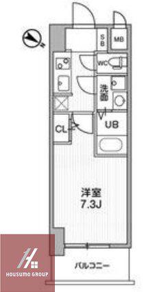 LA DOUCEUR西天満(1K/14階)の間取り写真