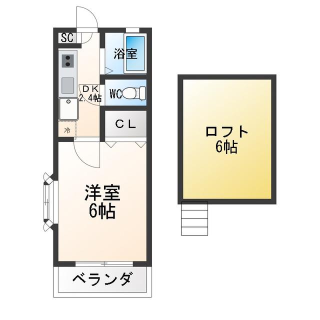 COZY雅(1K/2階)の間取り写真
