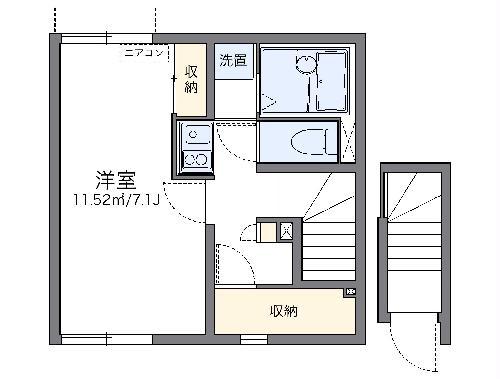 レオネクスト呼続(1K/2階)の間取り写真
