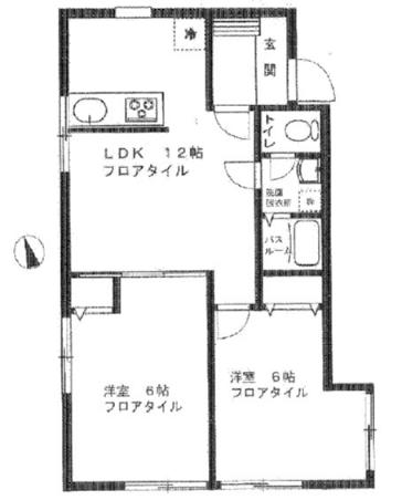 明科ハイツ(2LDK/1階)の間取り写真