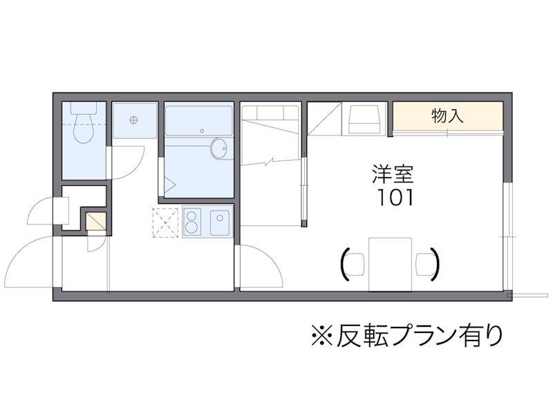 CLUBHOUSE金沢(1K/2階)の間取り写真