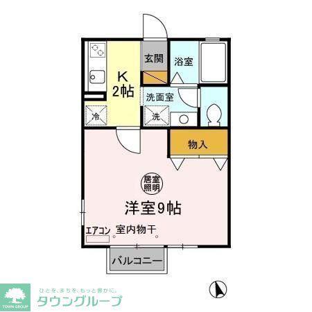 メゾン・ド・ルミエールC(1K/1階)の間取り写真