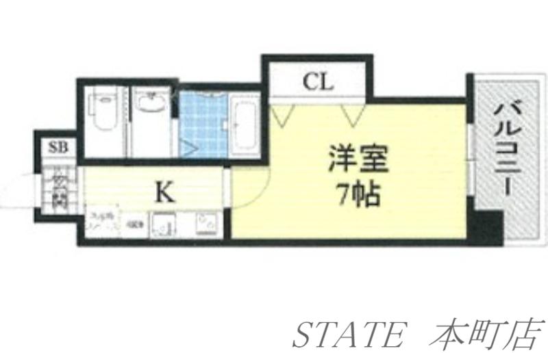 LUXE大正(1K/12階)の間取り写真