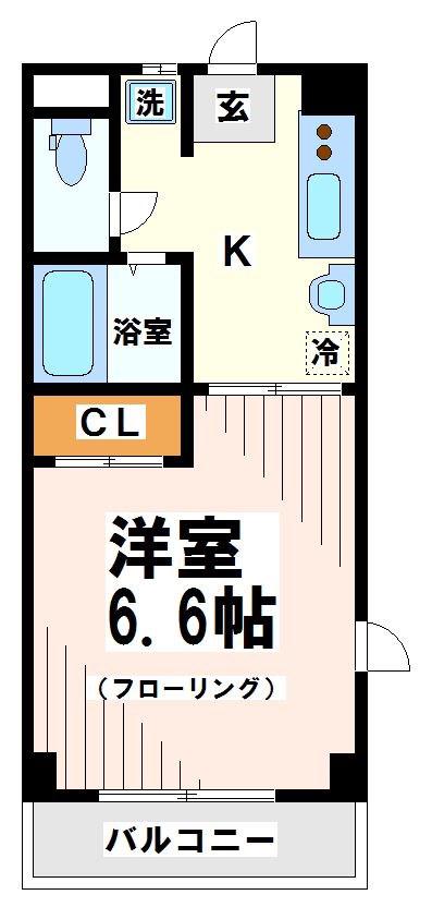 グランピア桜上水(1K/3階)の間取り写真