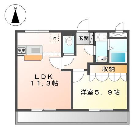 グリーングランデIII(1LDK/2階)の間取り写真