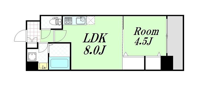 BRAVI新大阪(1LDK/3階)の間取り写真