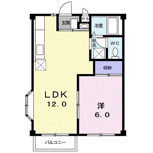 東武宇都宮線 東武宇都宮駅 バス乗車時間:20分 最寄りバス停で下車 徒歩9分 2階建 築30年(1LDK/2階)の間取り写真