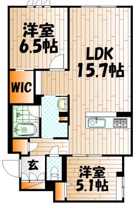 ベレオ青葉(2LDK/1階)の間取り写真