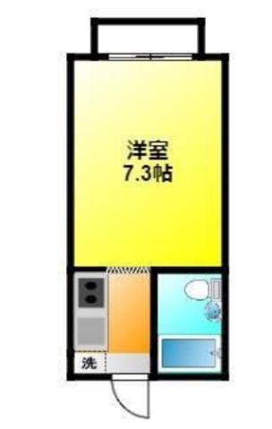 カーサ布橋(1K/1階)の間取り写真
