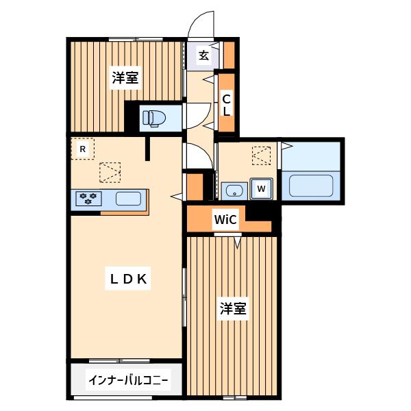 ベル リード 大倉山(2LDK/1階)の間取り写真