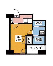 ヴィーダ勝どき(1K/6階)の間取り写真