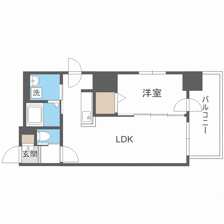 アルファスクエア北15条(1LDK/14階)の間取り写真