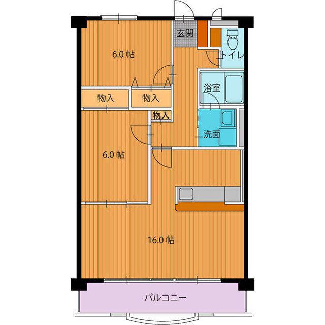 フォレストパークII(2LDK/2階)の間取り写真