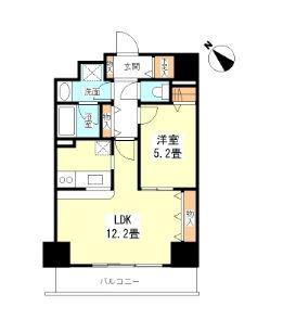 TKフラッツ渋谷(1LDK/7階)の間取り写真