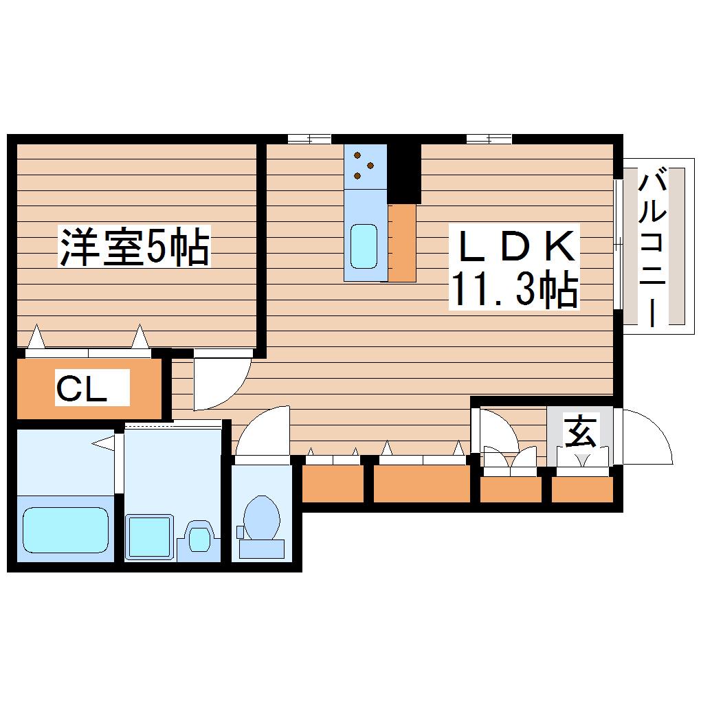 グレイス ヴィラ(1LDK/1階)の間取り写真