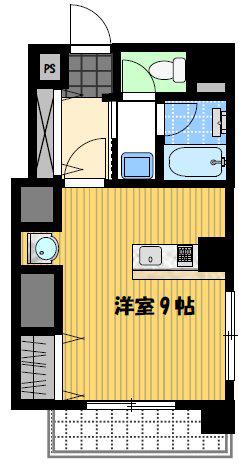 カメリア淵町(ワンルーム/2階)の間取り写真