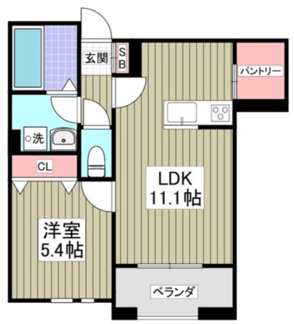 ブリーズコート扇橋(1LDK/1階)の間取り写真