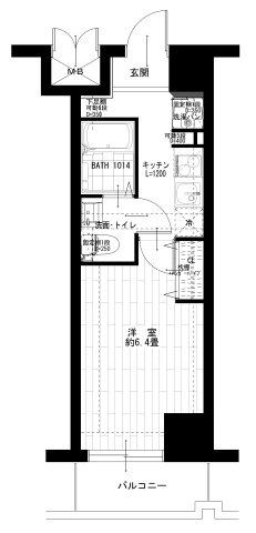 ピュアシティ横浜II(1K/2階)の間取り写真