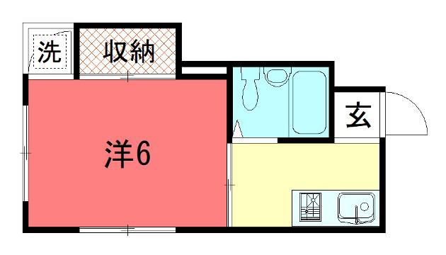 第一所マンション(1K/2階)の間取り写真