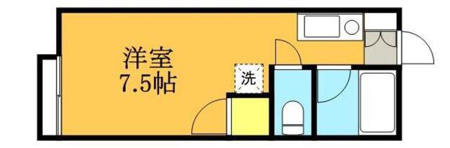 クレド萩山(ワンルーム/2階)の間取り写真