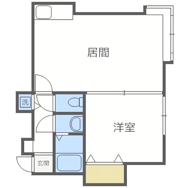 FLEXーURBAN HIGASHISAPPORO(1LDK/3階)の間取り写真