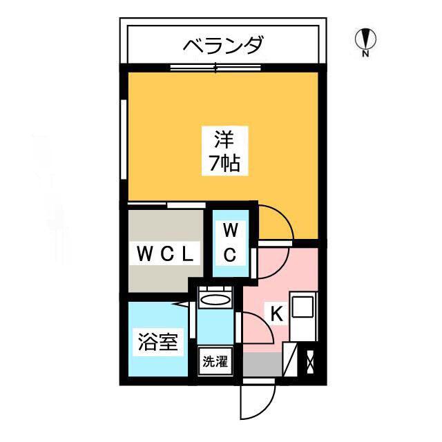 ガーデンヒルズ芝樋ノ爪イースト(1K/2階)の間取り写真