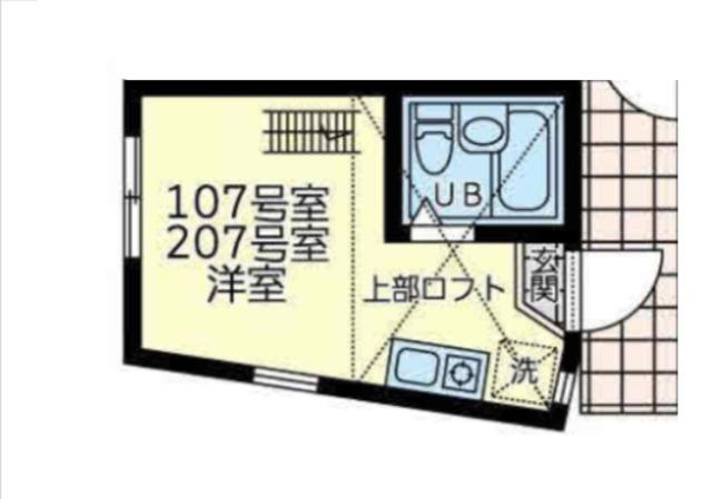 ユナイト小田栄ステルスアンポート(ワンルーム/2階)の間取り写真