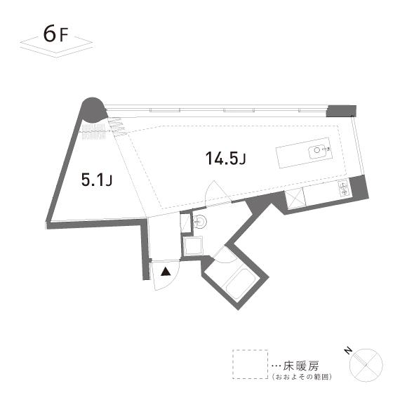 GROVE(1LDK/6階)の間取り写真