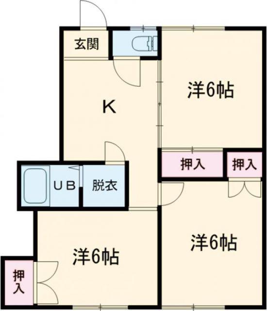 ハイタウンもみの木(3DK/2階)の間取り写真