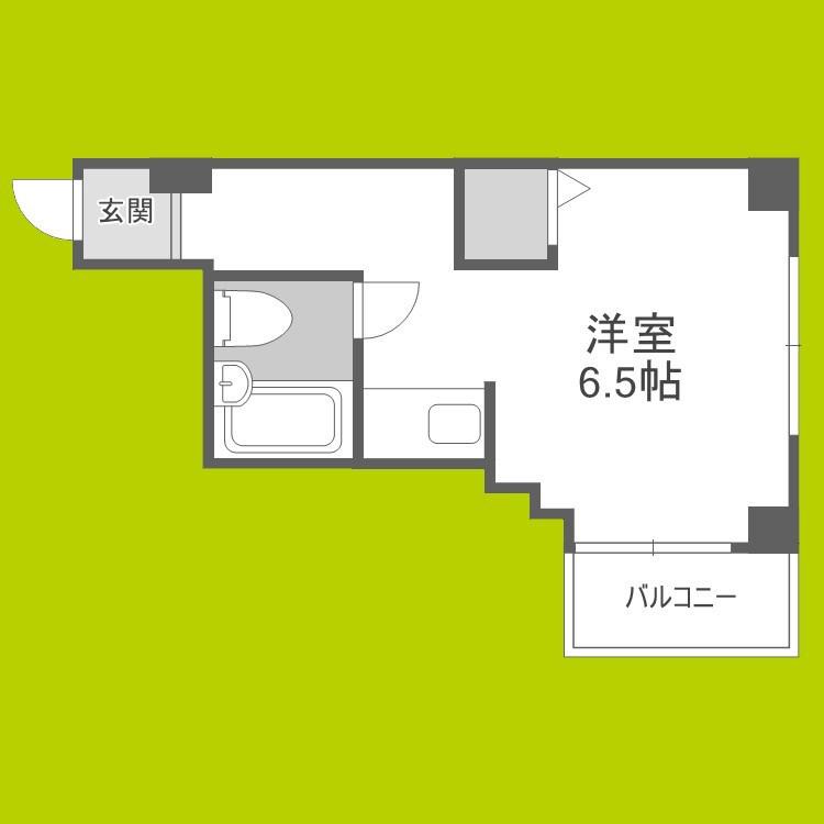 ハイツ椿(ワンルーム/2階)の間取り写真