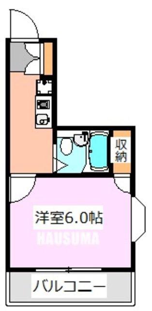 ロイヤルハイム上野(1K/3階)の間取り写真