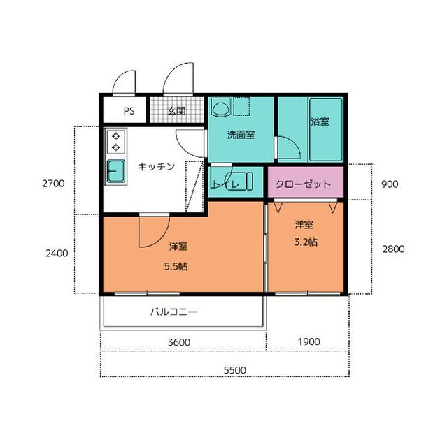 ロイヤル大成町2号館(1K/3階)の間取り写真