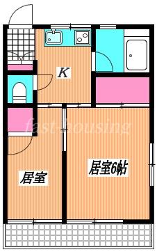 第2桜荘(2K/2階)の間取り写真
