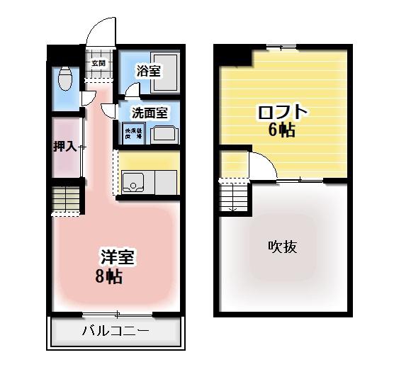 バウハウス(1LDK/3階)の間取り写真