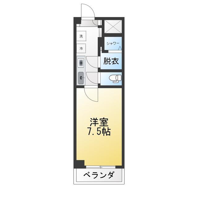 CASA MIA(1K/4階)の間取り写真