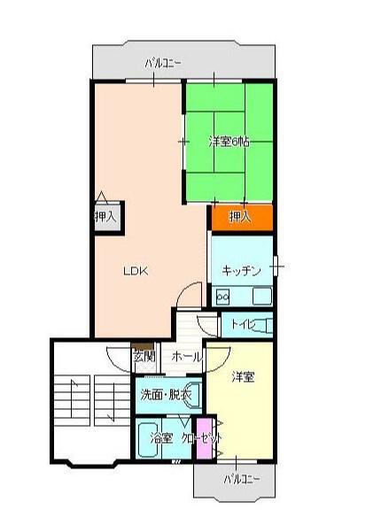 アーバンピアンカ(2LDK/3階)の間取り写真